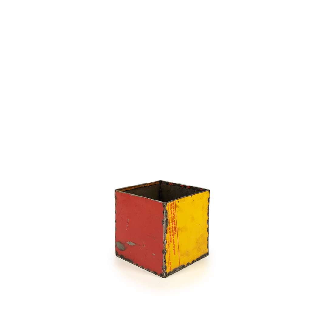 Blumentopf 15 x 15 cm aus recycelten Ölfässern Made in Burkina Faso