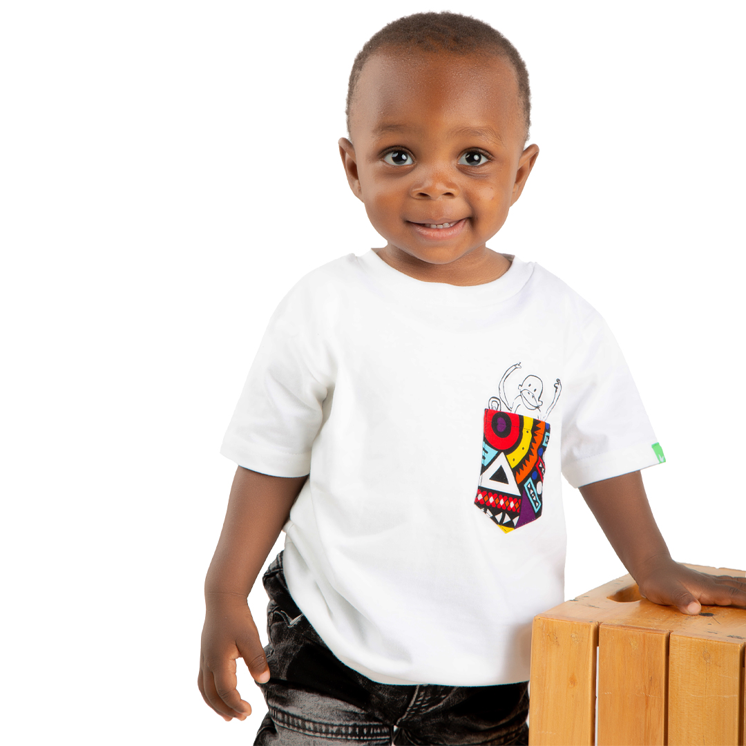 NYANI POCKET Kinder Shirt Weiß