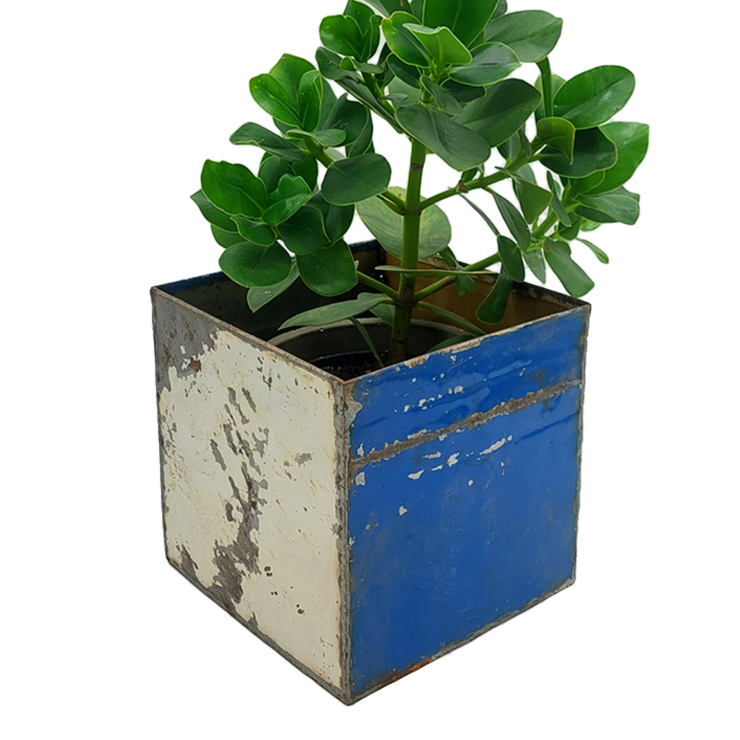 Blumentopf 25x25 cm aus recycelten Ölfässern Made in Burkina Faso