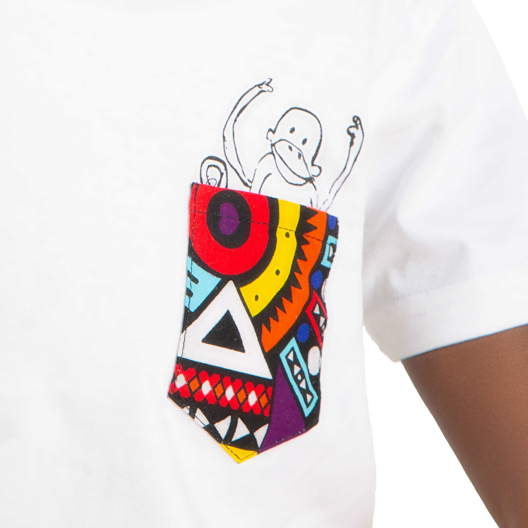 NYANI POCKET Kinder Shirt Weiß