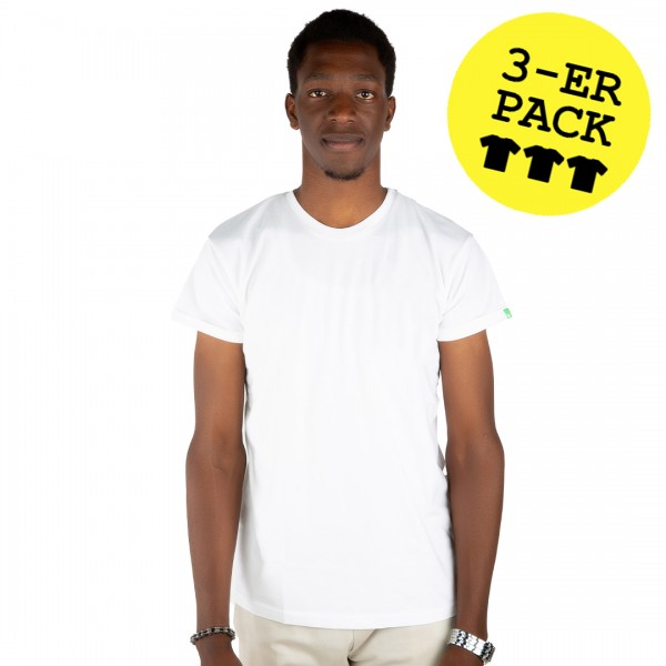 3-ER PACK BASIC Männer T-Shirt Weiß